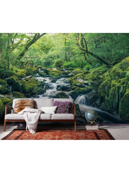 Papier peint panoramique - green tales - taille: 400 x 250 cm - Kiabi