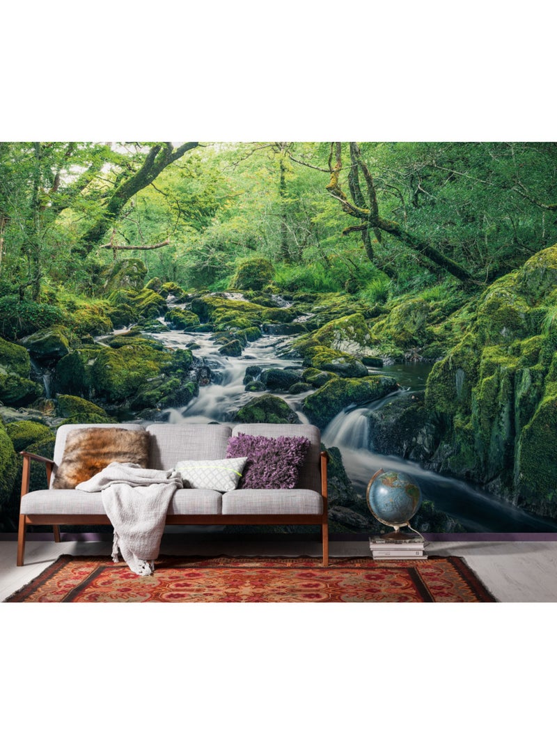 Papier peint panoramique - green tales - taille: 400 x 250 cm Multicolore - Kiabi