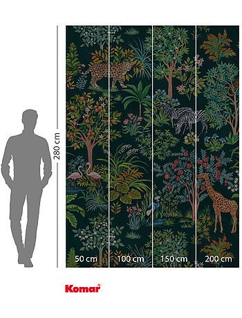 Papier peint panoramique - happy jungle - taille: 200 x 280 cm