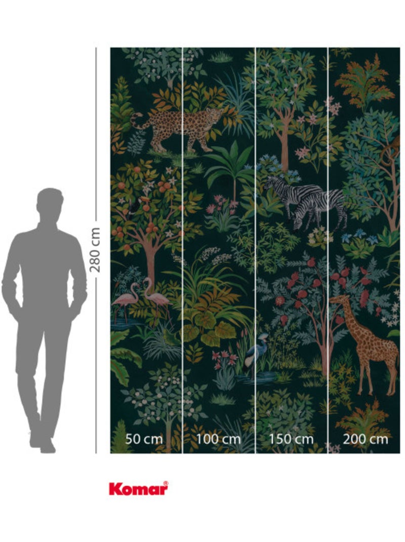 Papier peint panoramique - happy jungle - taille: 200 x 280 cm Multicolore - Kiabi