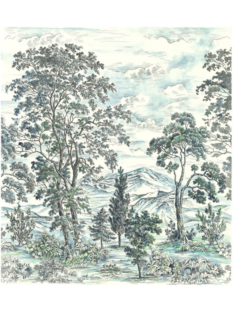 Papier peint panoramique - highland trees - taille: 250 x 280 cm Multicolore - Kiabi