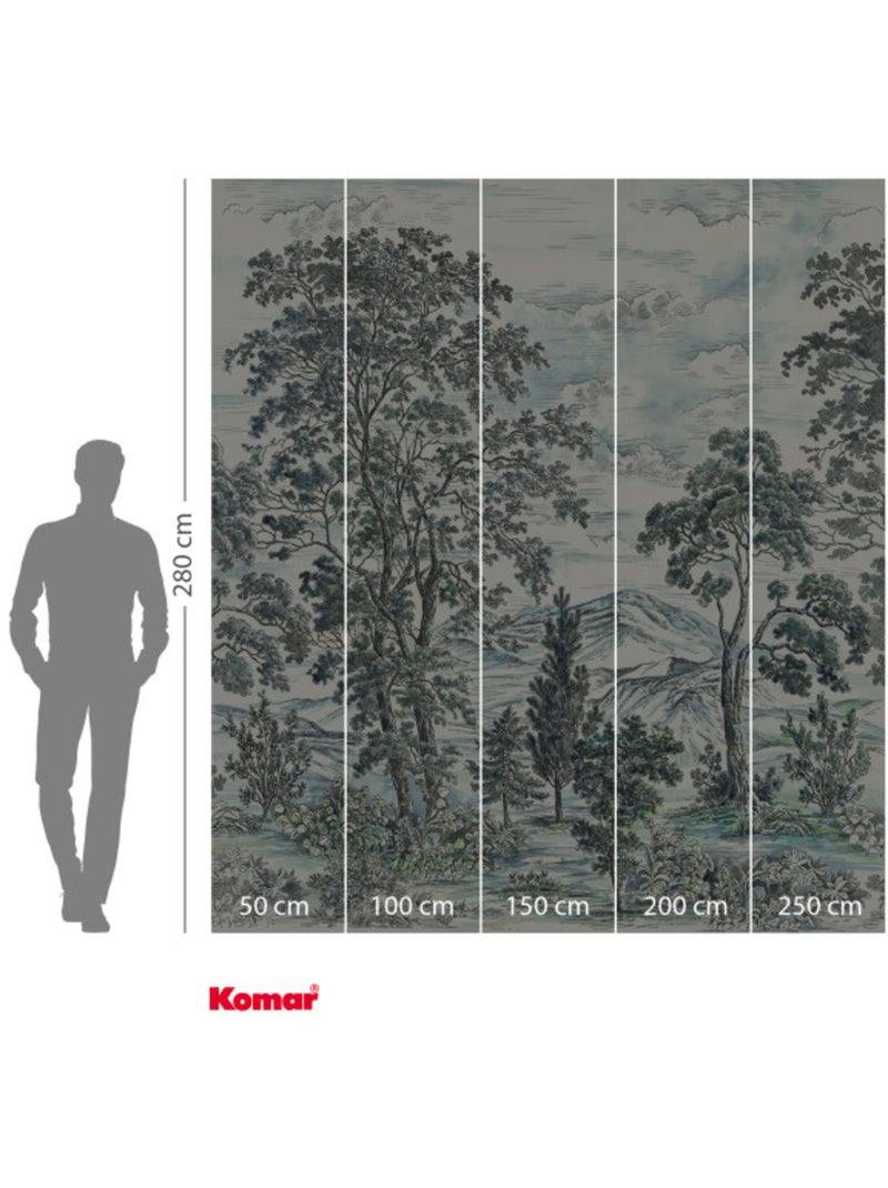Papier peint panoramique - highland trees - taille: 250 x 280 cm Multicolore - Kiabi