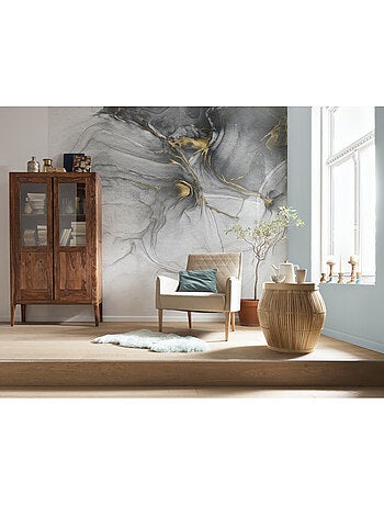 Papier peint panoramique - ink gold flow - taille: 300 x 280 cm