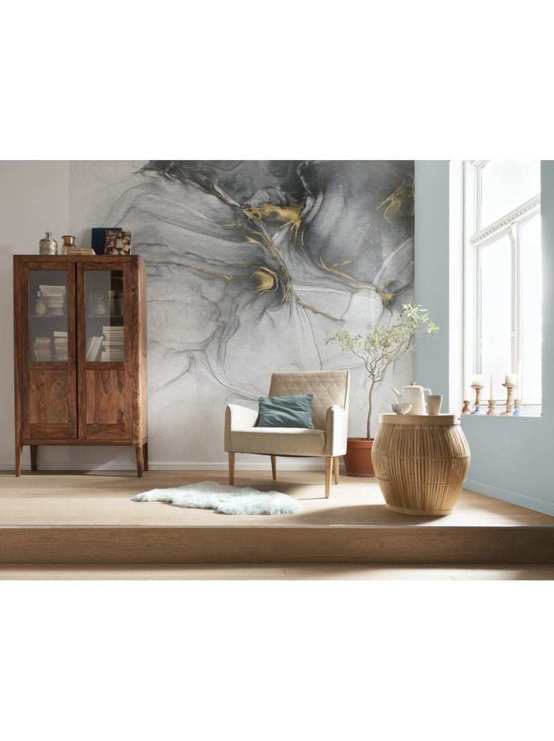 Papier peint panoramique - ink gold flow - taille: 300 x 280 cm Multicolore - Kiabi