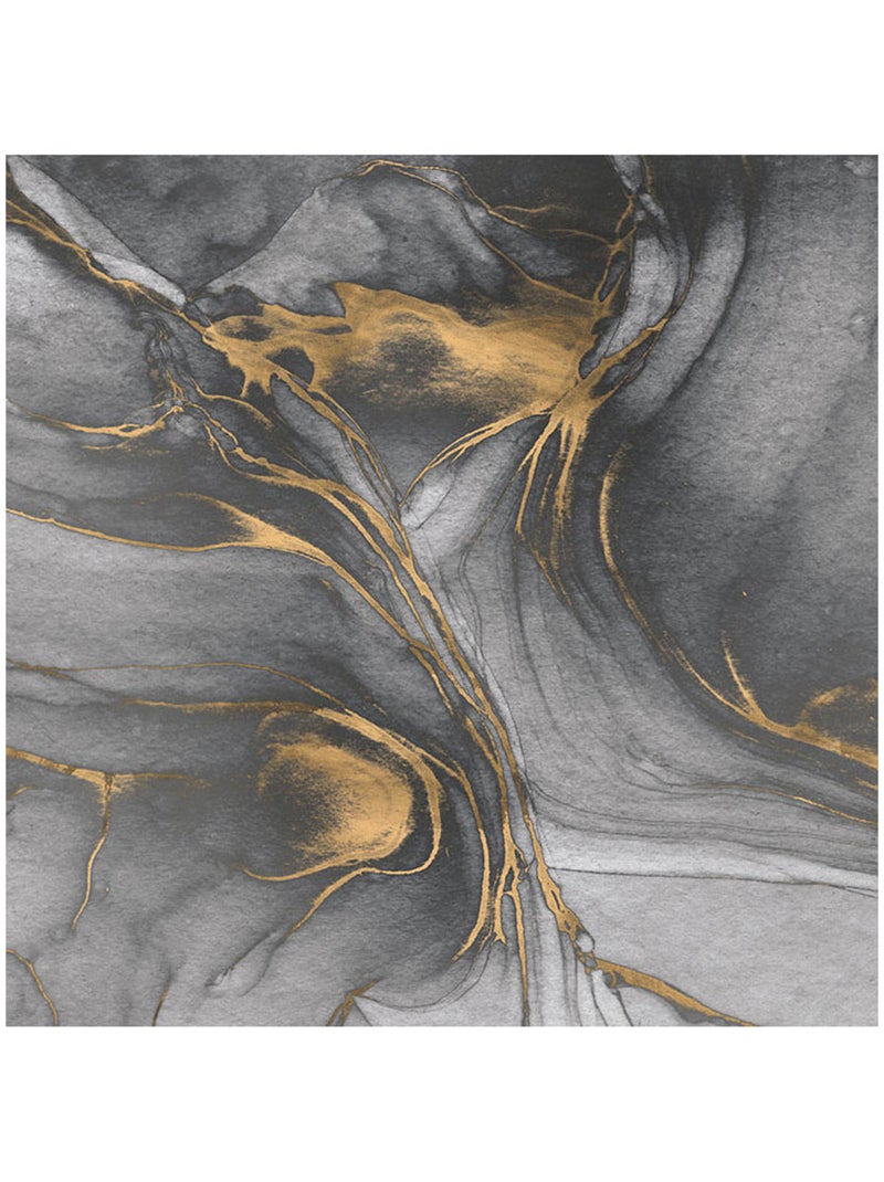 Papier peint panoramique - ink gold flow - taille: 300 x 280 cm Multicolore - Kiabi