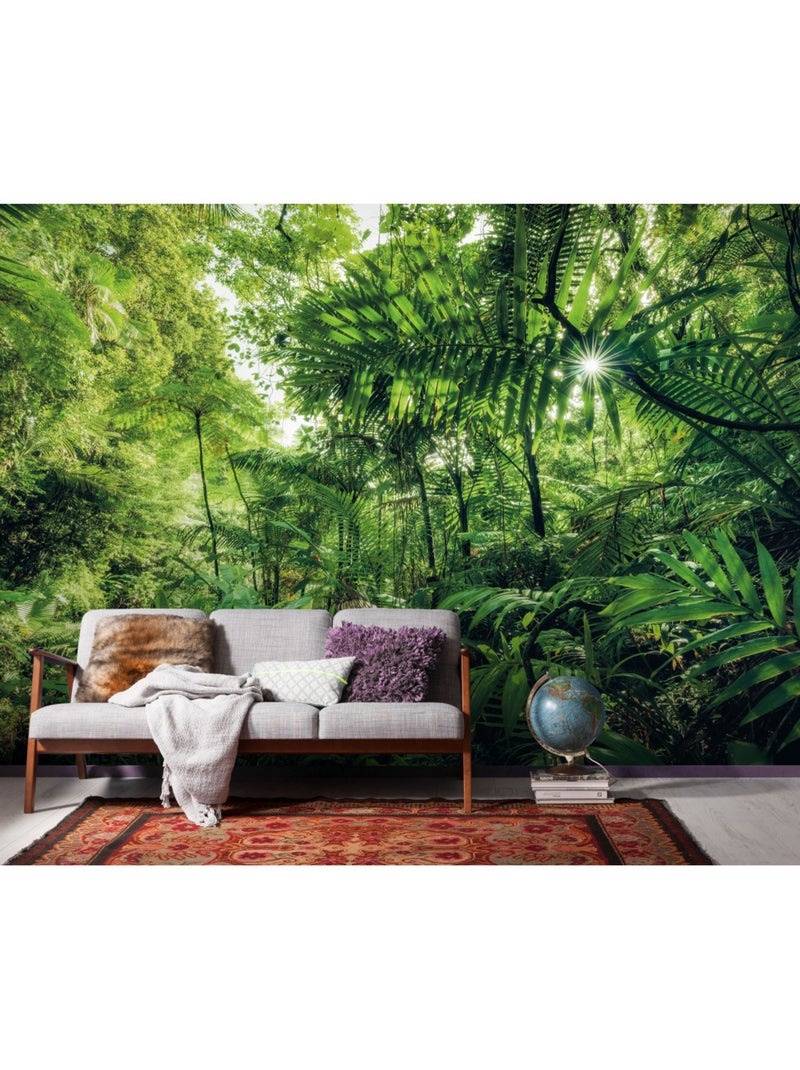 Papier peint panoramique - into the jungle - taille: 400 x 250 cm Multicolore - Kiabi