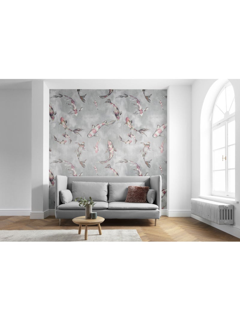 Papier peint panoramique - koi - taille: 300 x 280 cm Multicolore - Kiabi