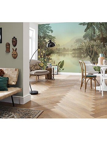 Papier peint panoramique - lac tropical - taille: 400 x 270 cm