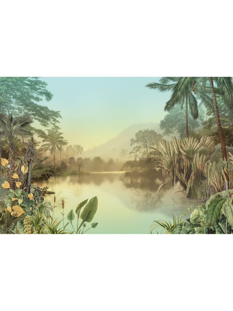 Papier peint panoramique - lac tropical - taille: 400 x 270 cm Multicolore - Kiabi