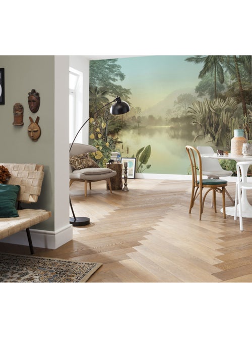 Papier peint panoramique - lac tropical - taille: 400 x 270 cm - Kiabi