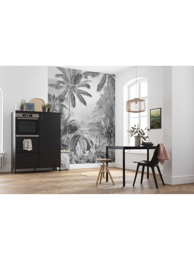 Papier peint panoramique - lac tropical black & white - taille: 200 x 270 cm Multicolore - Kiabi