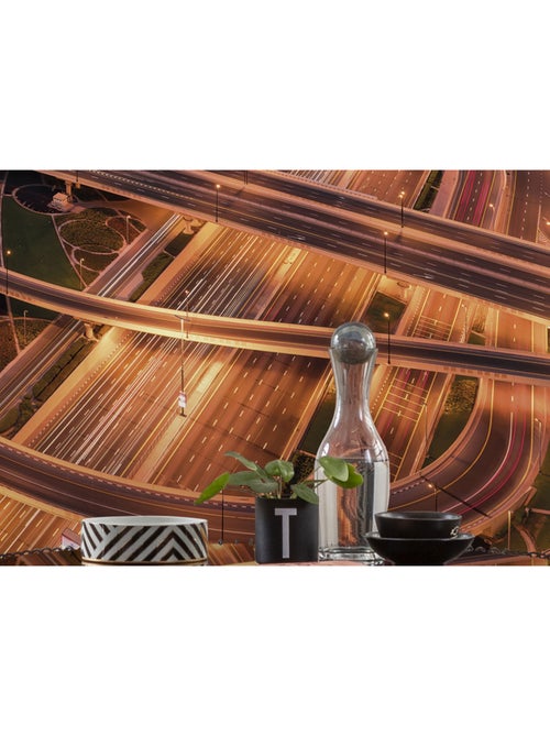 Papier peint panoramique - lights of dubai - taille: 450 x 280 cm - Kiabi