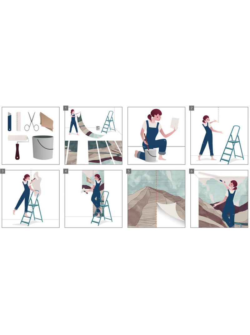 Papier peint panoramique - love and thunder adventure - taille: 200 x 250 cm Multicolore - Kiabi
