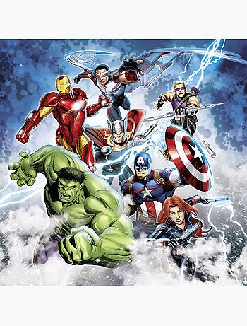 Papier peint panoramique - marvel avengers mighty team - taille: 250 x 250 cm