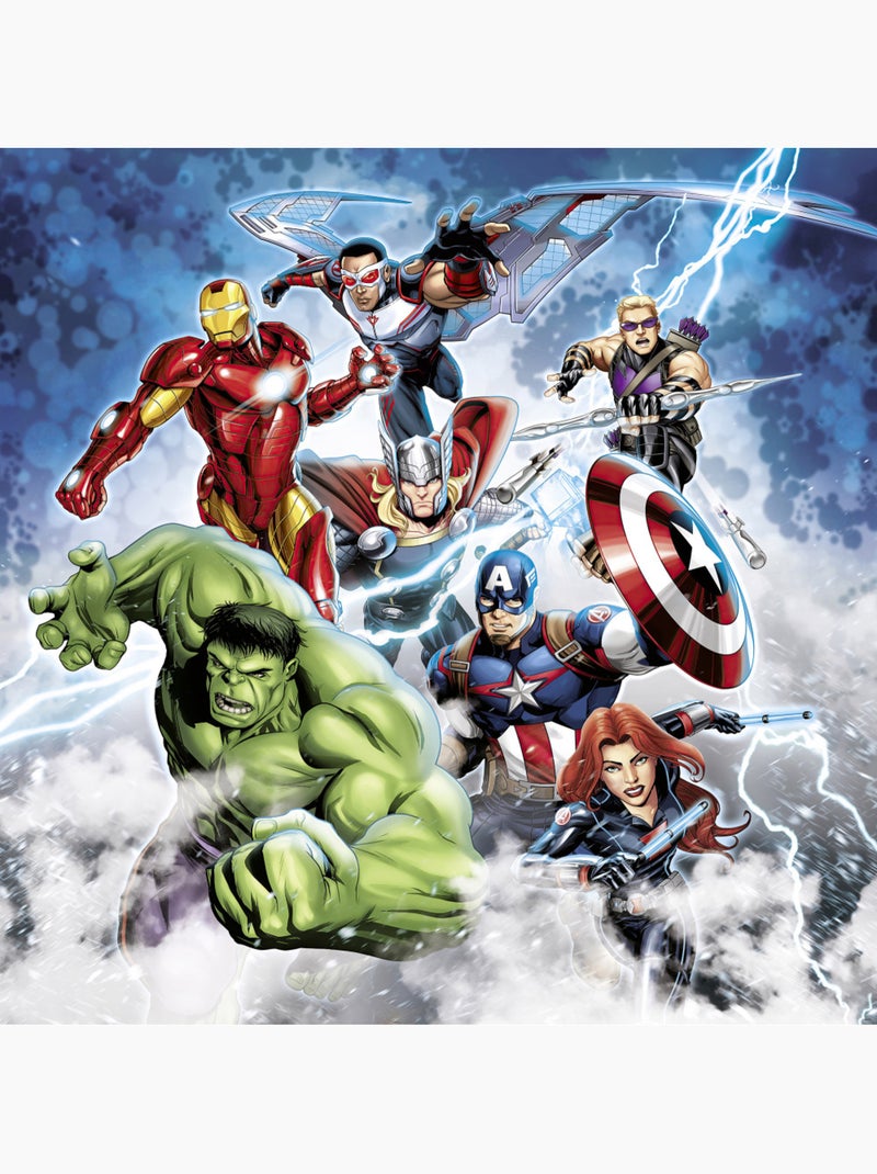 Papier peint panoramique - marvel avengers mighty team - taille: 250 x 250 cm Multicolore - Kiabi
