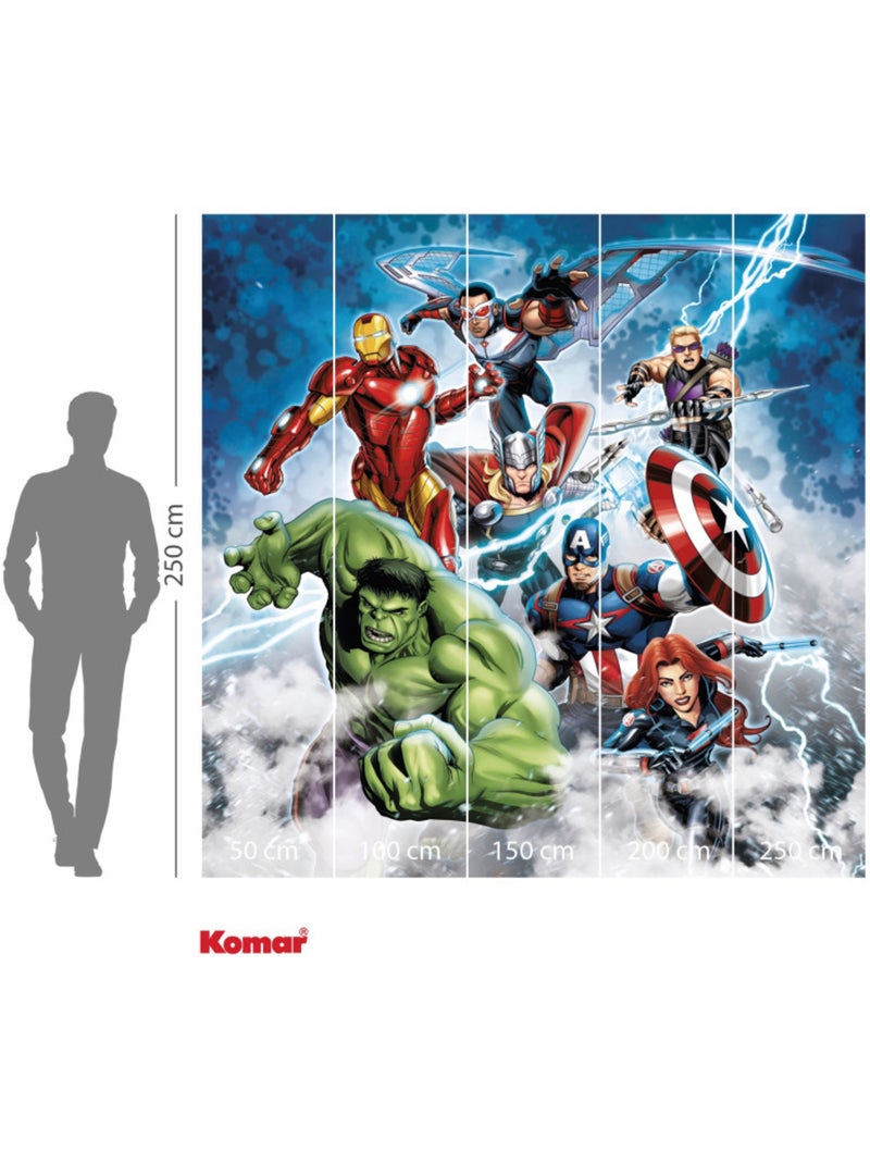 Papier peint panoramique - marvel avengers mighty team - taille: 250 x 250 cm Multicolore - Kiabi