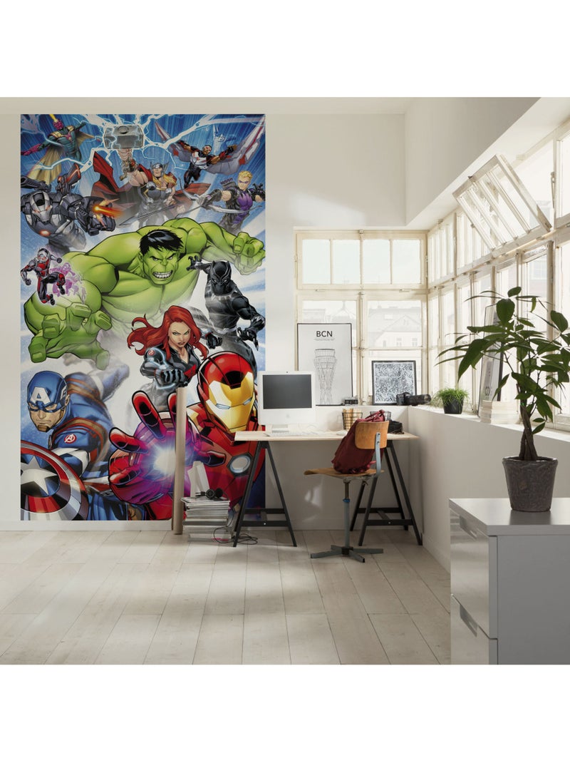 Papier peint panoramique - marvel avengers protect - taille: 150 x 250 cm Multicolore - Kiabi