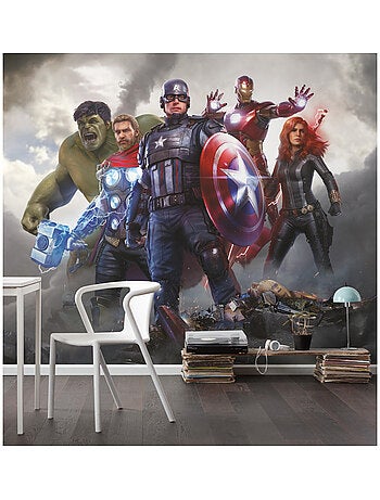 Papier peint panoramique - marvel avengers working together - taille: 300 x 250 cm