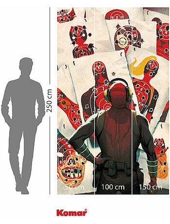 Papier peint panoramique - marvel deadpool target shooting - taille: 150 x 250 cm