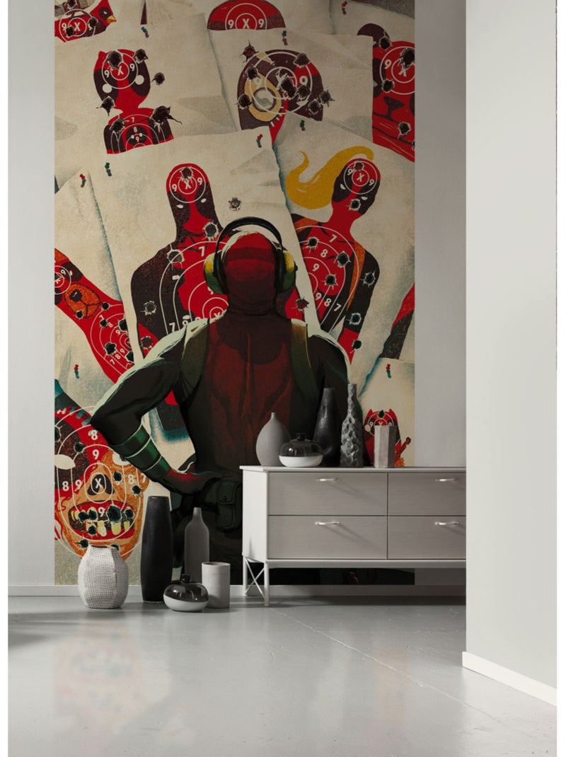 Papier peint panoramique - marvel deadpool target shooting - taille: 150 x 250 cm Multicolore - Kiabi