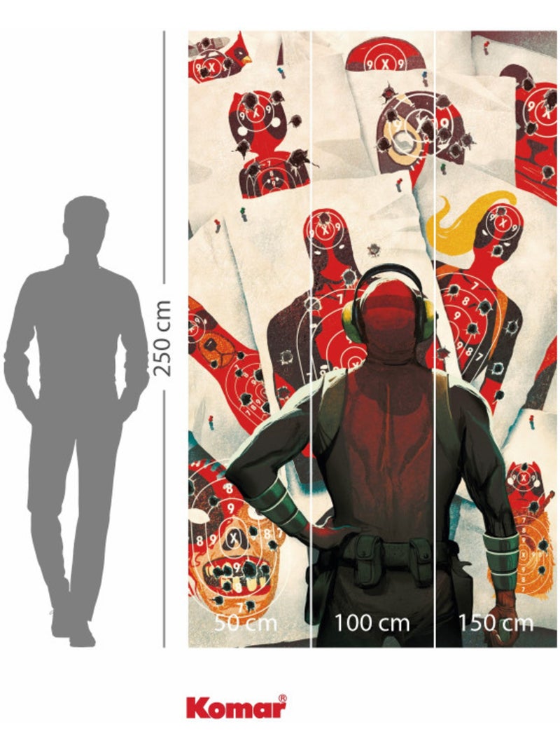Papier peint panoramique - marvel deadpool target shooting - taille: 150 x 250 cm Multicolore - Kiabi