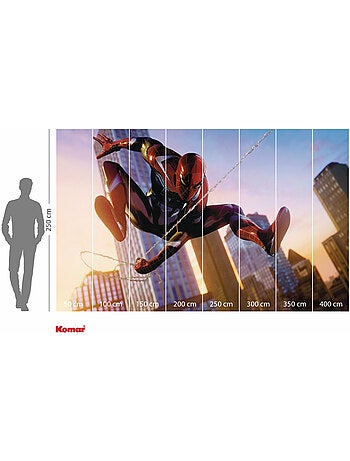 Papier peint panoramique - marvel spider-man huge jump - taille: 400 x 250 cm