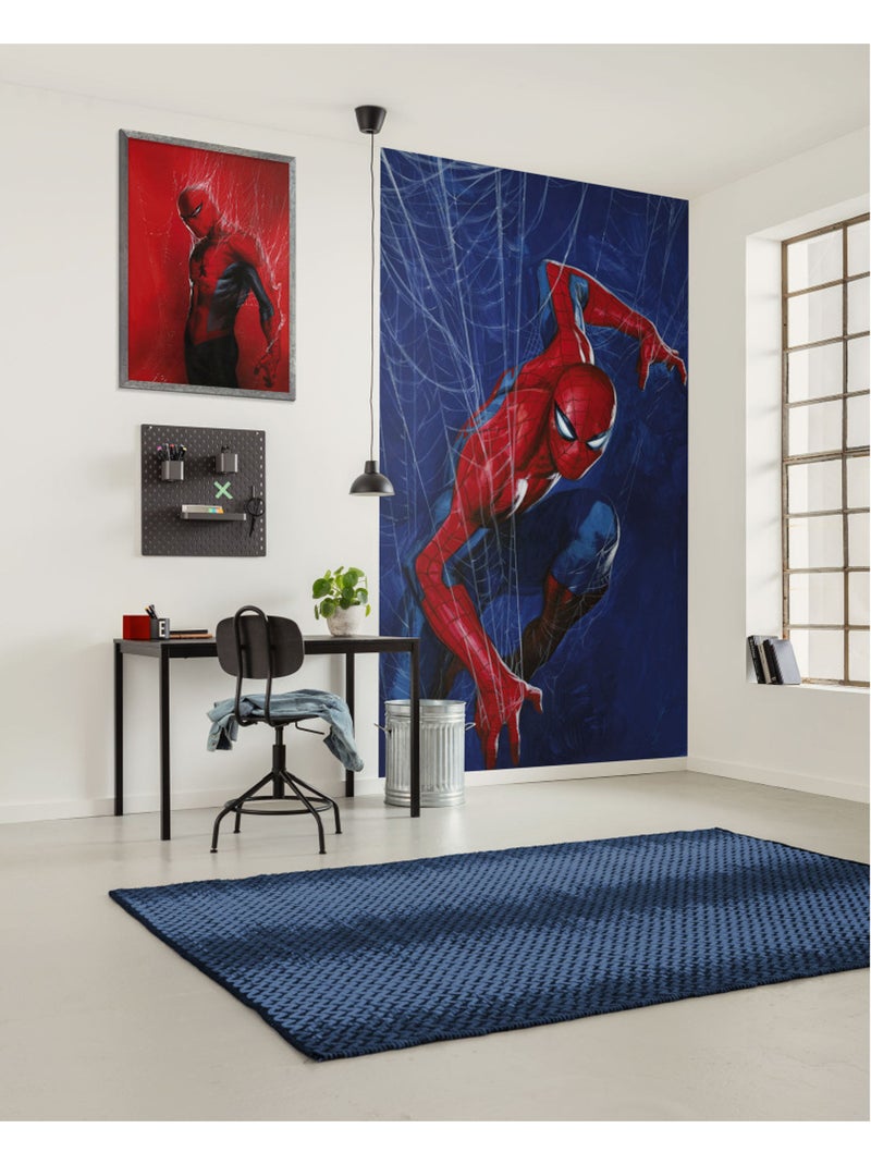 Papier peint panoramique - marvel spider-man spider web - taille: 150 x 250 cm Multicolore - Kiabi