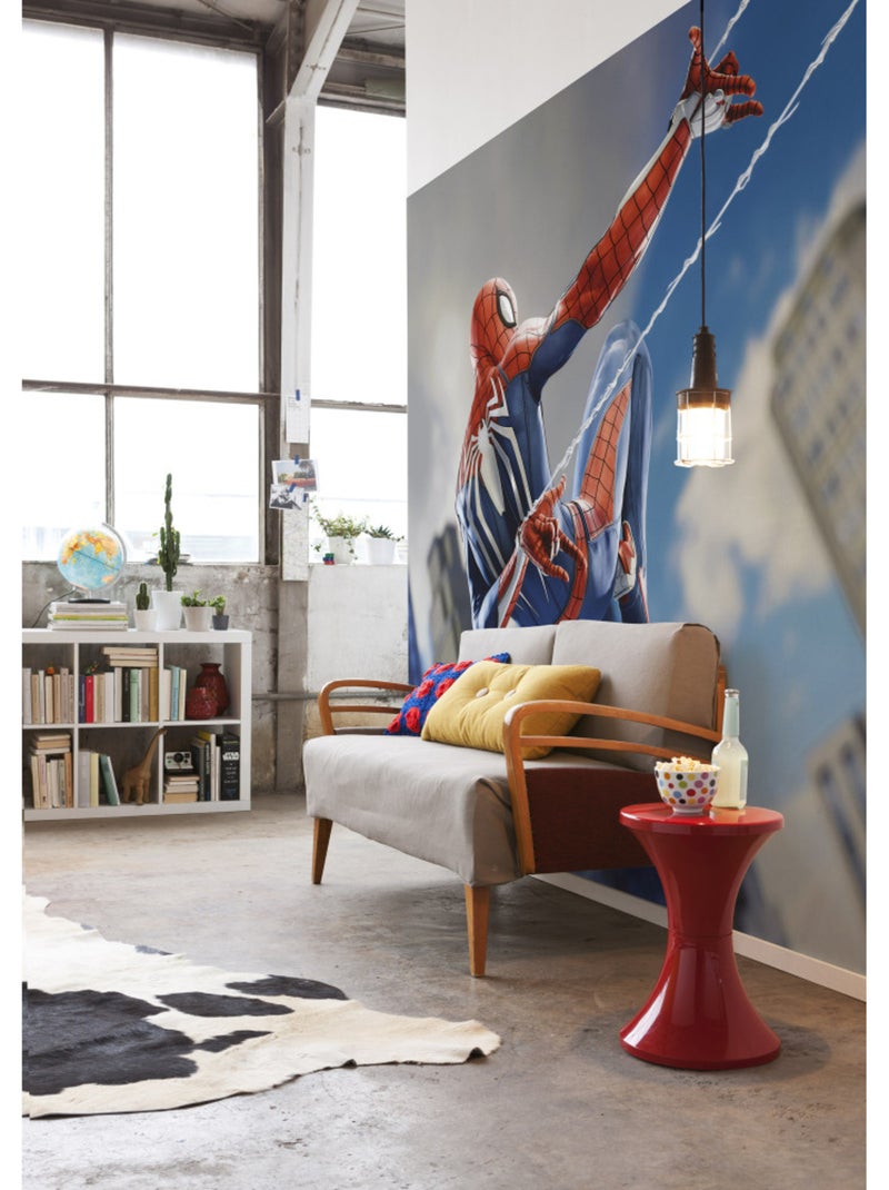 Papier peint panoramique - marvel spider-man spider web shooting - taille: 400 x 250 cm Multicolore - Kiabi