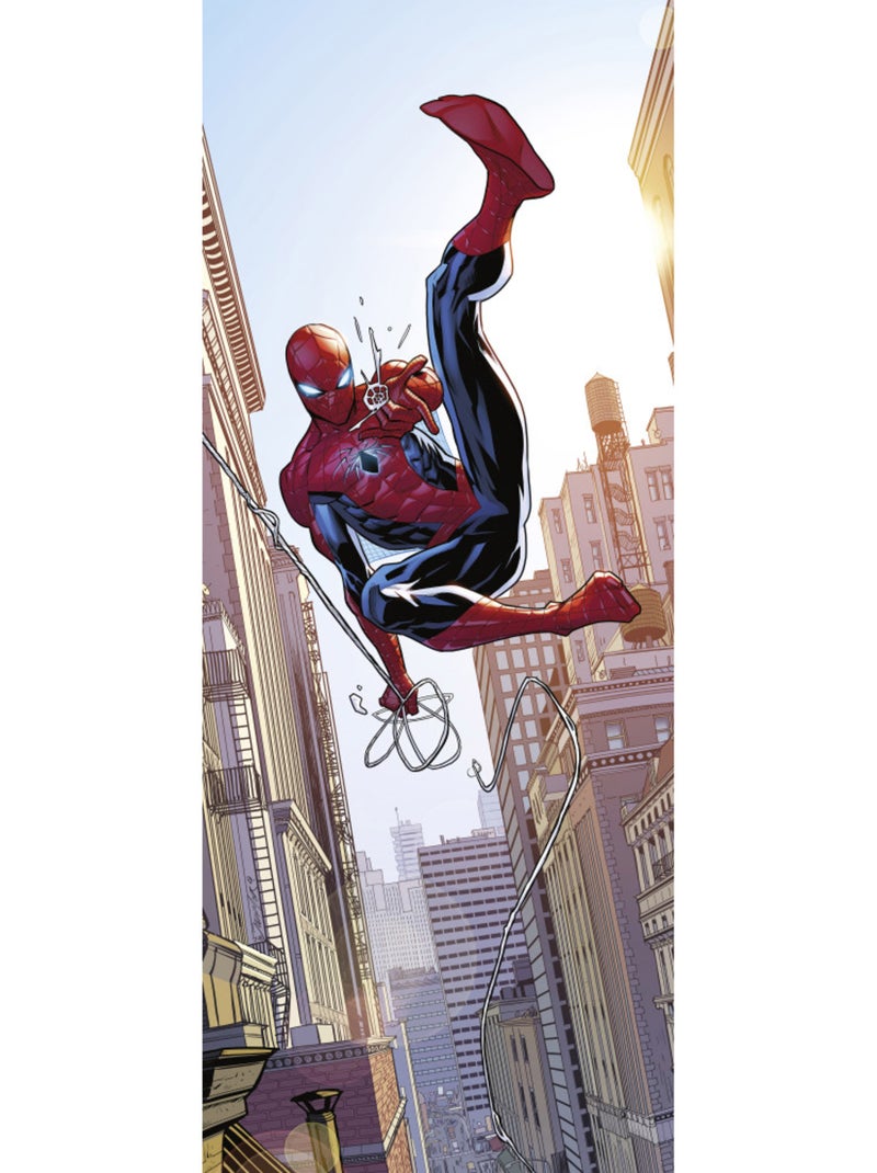 Papier peint panoramique - marvel spider-man swinging - taille: 100 x 250 cm Multicolore - Kiabi