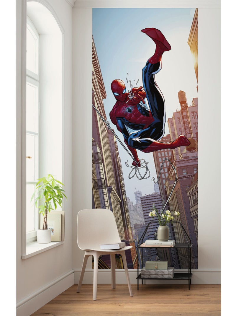 Papier peint panoramique - marvel spider-man swinging - taille: 100 x 250 cm Multicolore - Kiabi