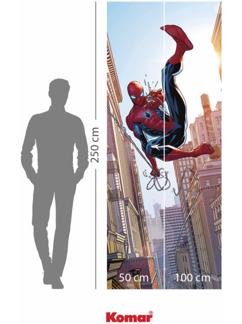 Papier peint panoramique - marvel spider-man swinging - taille: 100 x 250 cm Multicolore - Kiabi