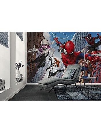 Papier peint panoramique - marvel spider-man swinging crew - taille: 400 x 250 cm