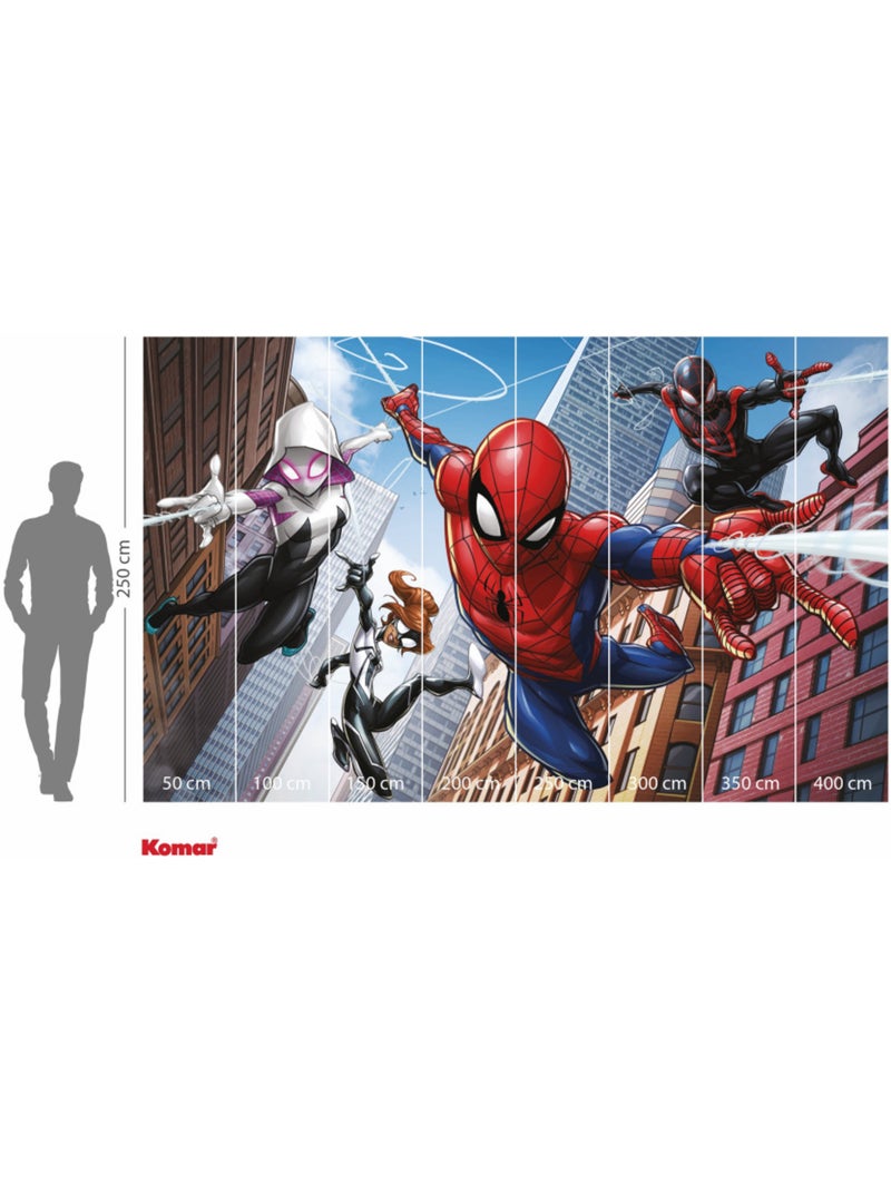 Papier peint panoramique - marvel spider-man swinging crew - taille: 400 x 250 cm Multicolore - Kiabi