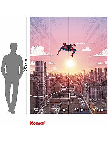 Papier peint panoramique - marvel spider-man swinging through the air - taille: 200 x 250 cm