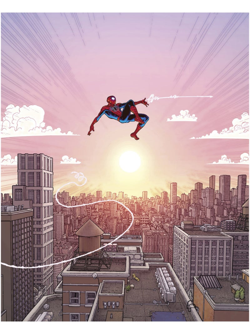 Papier peint panoramique - marvel spider-man swinging through the air - taille: 200 x 250 cm Multicolore - Kiabi
