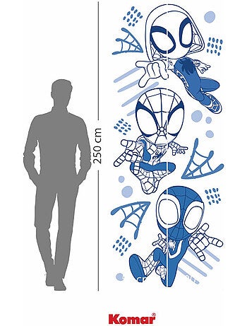 Papier peint panoramique - Marvel Spidey et ses amis extraordinaires Blue Lines - Taille: 100 x 250