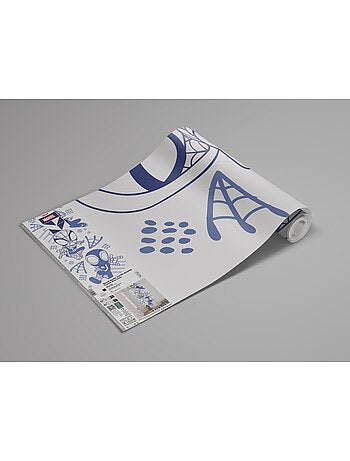 Papier peint panoramique - Marvel Spidey et ses amis extraordinaires Blue Lines - Taille: 100 x 250