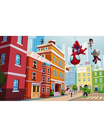 Papier peint panoramique - Marvel Spidey et ses amis extraordinaires City - Taille: 400 x 250 cm