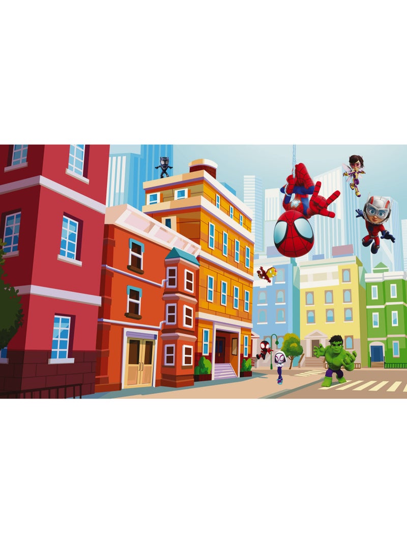 Papier peint panoramique - Marvel Spidey et ses amis extraordinaires City - Taille: 400 x 250 cm Multicolore - Kiabi