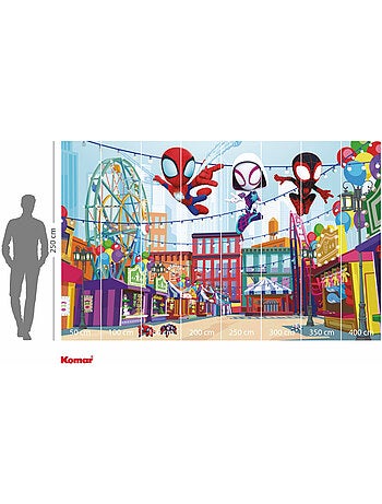 Papier peint panoramique - Marvel Spidey et ses amis extraordinaires Theme Park - Taille: 400 x 250