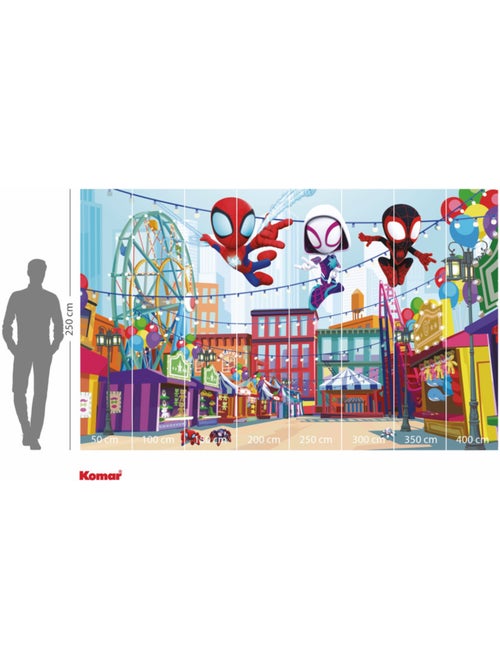 Papier peint panoramique - Marvel Spidey et ses amis extraordinaires Theme Park - Taille: 400 x 250 - Kiabi