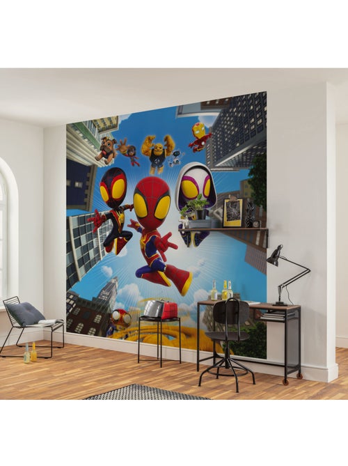 Papier peint panoramique - Marvel Spidey et ses amis extraordinaires Web Spinners - Taille: 250 x 25 - Kiabi