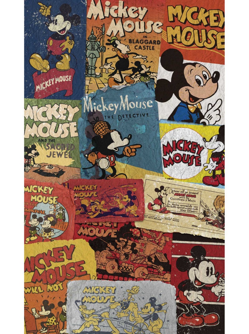 Papier peint panoramique - mickey - billboard - taille: 120 x 200 cm Multicolore - Kiabi