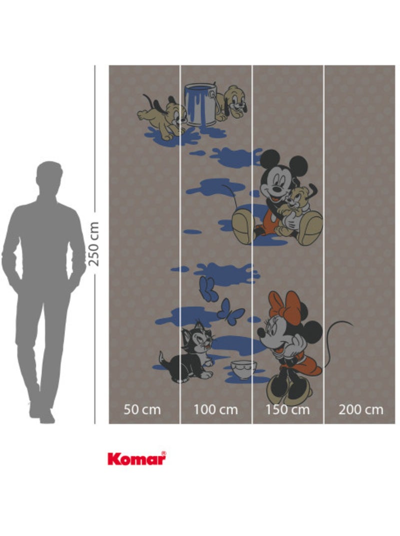 Papier peint panoramique - mickey artsy flow - taille: 200 x 250 cm Multicolore - Kiabi