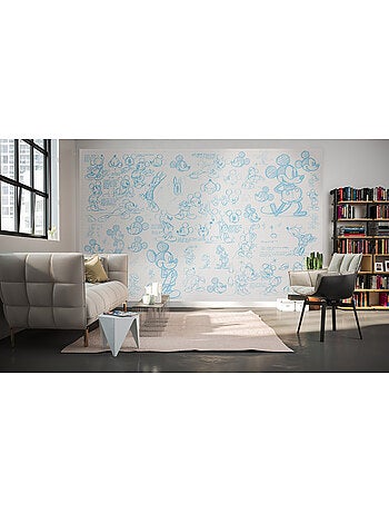 Papier peint panoramique - mickey sketches - taille: 400 x 250 cm