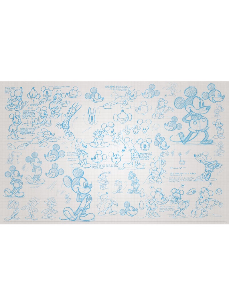Papier peint panoramique - mickey sketches - taille: 400 x 250 cm Multicolore - Kiabi