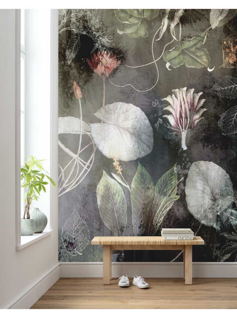 Papier peint panoramique - night flowers - taille: 200 x 280 cm Multicolore - Kiabi