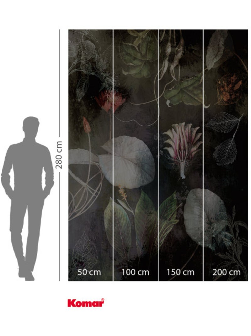 Papier peint panoramique - night flowers - taille: 200 x 280 cm Multicolore - Kiabi