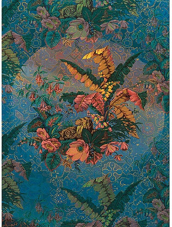 Papier peint panoramique - orient bleu - taille: 200 x 270 cm