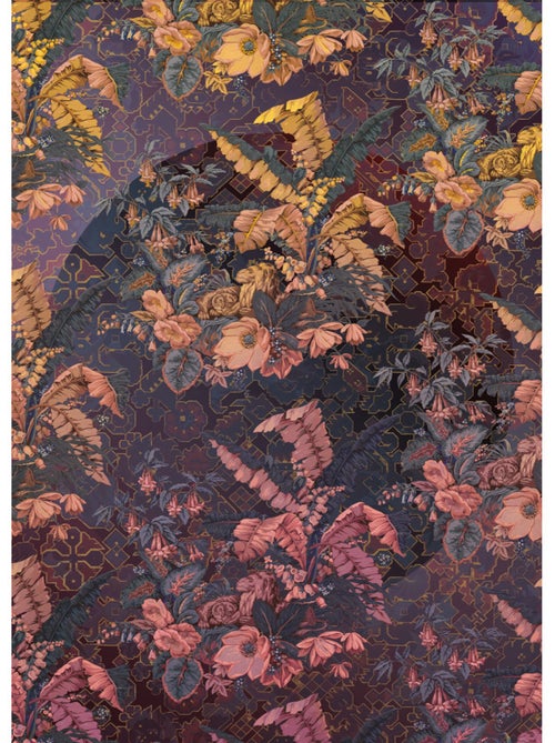 Papier peint panoramique - orient violet - taille: 200 x 270 cm - Kiabi